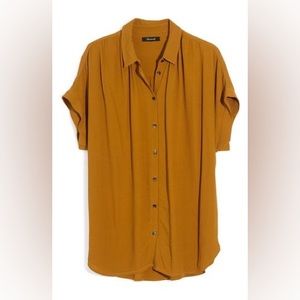 Madewell Central Drapey Shirt Mustard Classic Womens S